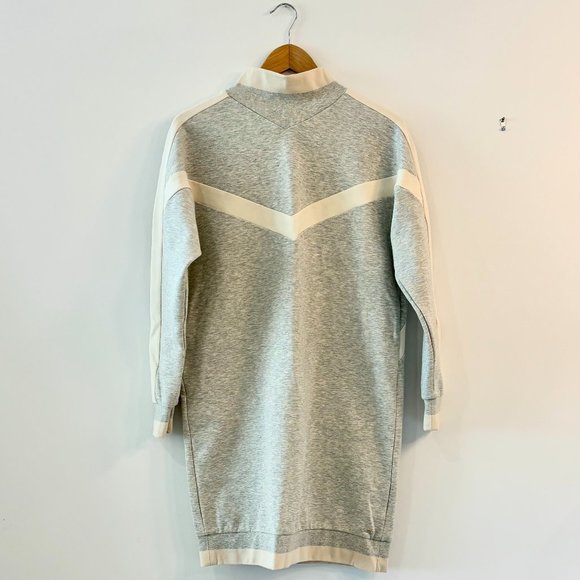 Scotch & Soda Gray Cream Colorblock Sweatshirt Knit Dress - Picture 3 of 7